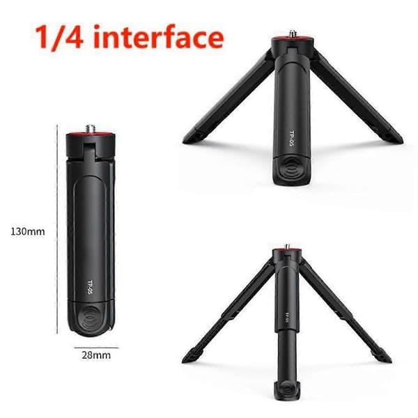 Mini stativ lite skrivebord enkelt stativ sammenleggbart håndgrep for telefonkamera stabilisator lite tilbehør