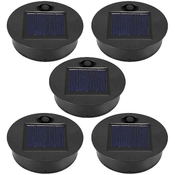 5-pack Ersättningsdelar för solcellslampor (Övre storlek 7 cm, Nedre storlek 6 cm), 7 Lumen Varmvit