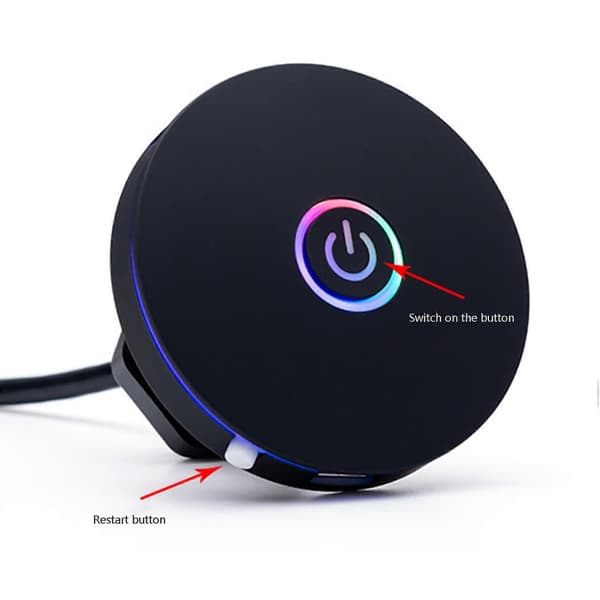 Computer Switch RGB Belysningseffekt Ekstern Strømknap, Velegnet til Internetcaféer, Hjem