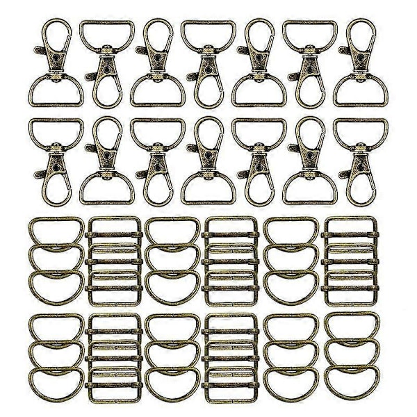 56 stk. Nøgleringskroge med D-ringe Sæt Taske Hardware til Taskefremstilling Snore Snap Kroge Drejelås