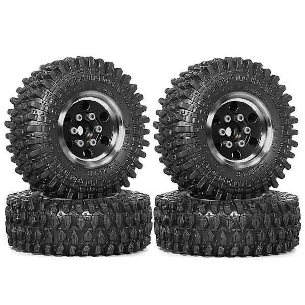 4 stk. 55mm 1.0 tommers Metall Beadlock Hjuldekk for 1/18 1/24 RC Crawler Bil TRX4M SCX24 Oppgraderingsdeler