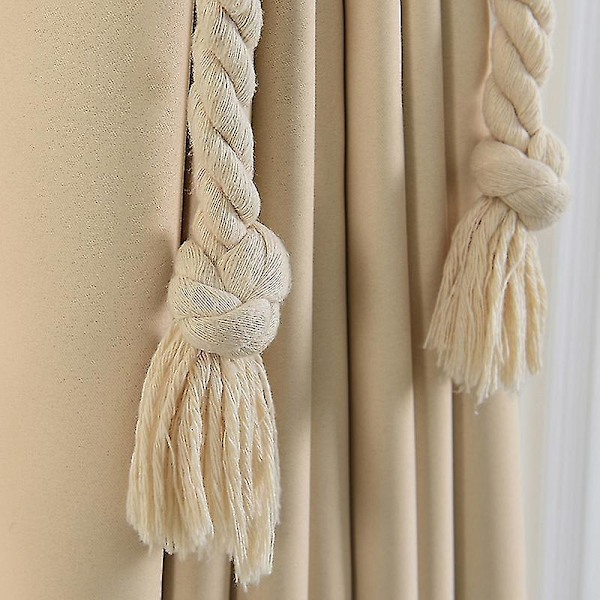2 stk. Håndlavede Hamp Reb Gardiner Draperinger Tieback Holdback Holder Line Tilbehør Q