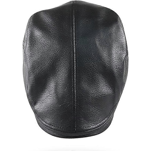 Herre Beret Kasket Justerbar PU Læder Avisdreng Ivy Gol Hat 56-60 CM