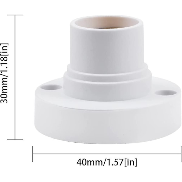 5 stk. E14 Lampeholder, E14 Edison Skrue Pæreholder, Loftlampefatning i Plast Crday Gave