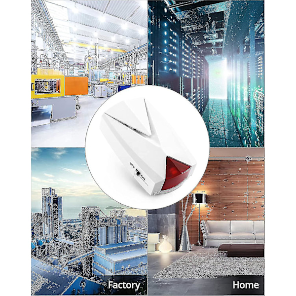 2 kpl, sähkökatkosvaroitin, 118 dB voimakas sireeni LED-valolla, 110 V - 220 V, pois/päällä-hälytys