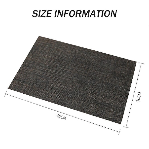 Placemats Set om 6 Vävda Bordstabletter för Matbord Lätt att Torka Rent Fläckbeständiga Bordstabletter