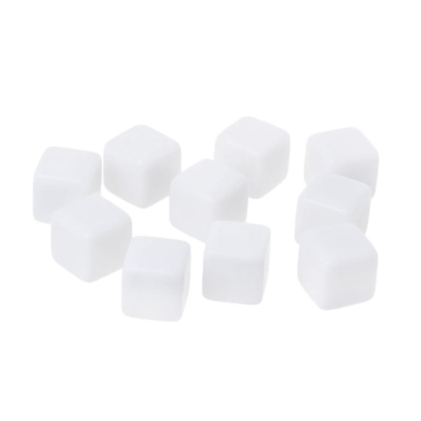 16MM Hvite Akrylkuber Blank for , Telling Undervisning, Alfabet Tall Egendefinert Laging, 48 STK