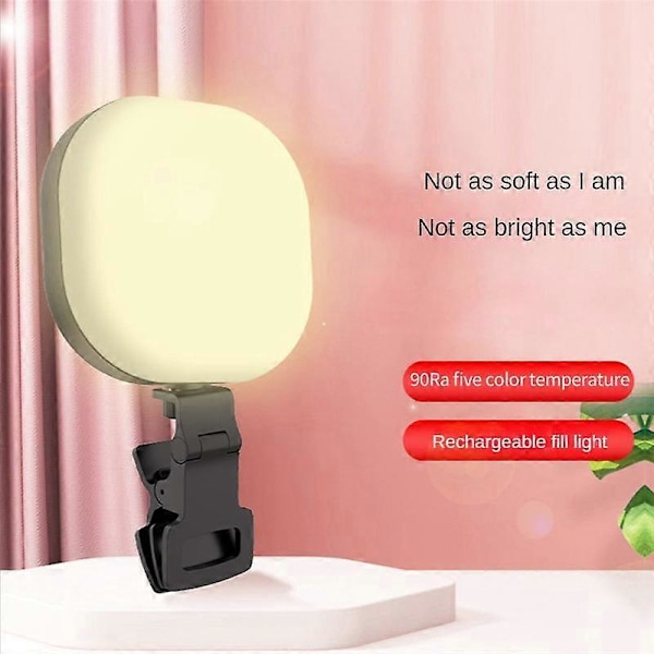 F-610B Mini Lomme Fill Light 3000-7200K LED Live Selfie Lys Telefon Computer Fill Light Video Conf