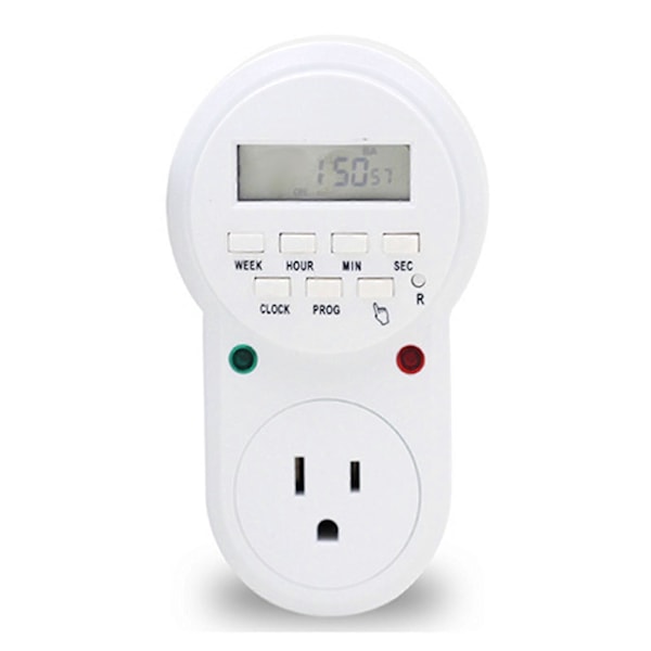 110V US Elektronisk Timer Stikdåse, 7 Dages Cyklisk Stikdåse med UV Timer