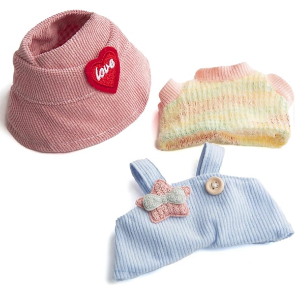 Tøj til Labubu (INGEN Dukke) - Udsøgt Luksus Designer Tilbehør Tøj til Labubu Egnet til Labubu 17 Cm Dukke (Pink+Blå)