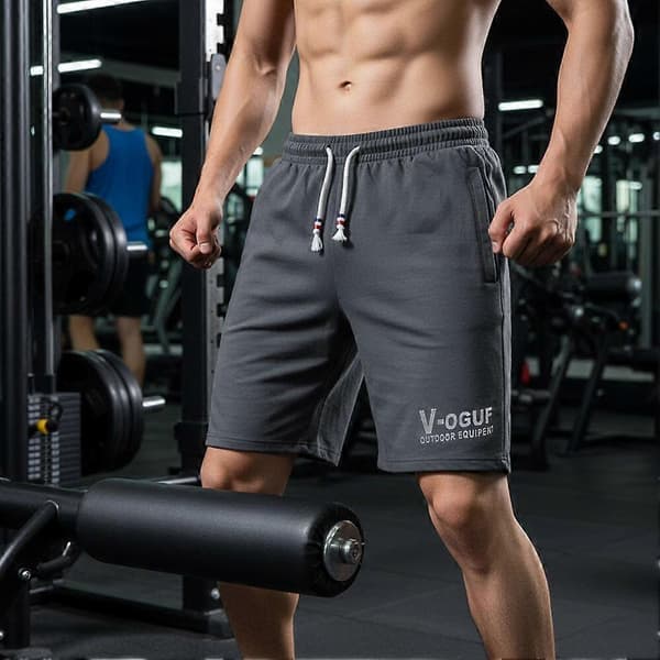 Herrshorts 2XL - Elastisk midja med logotyptryck, sportiga strandbyxor Gray3 XL