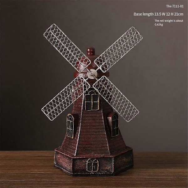 Sparebøsse Resin Sparegris Retro Sparebøsse Retro Sparekrukke Vindmølle Håndværk Holland Resin Håndværk Resin Sparebøsse, B-1
