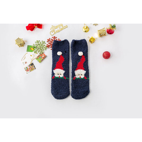 Strumpor Höst och Vinter Parstrumpor Nya Tecknade Söta Dam Julstrumpor Korallfleece Sovstrumpor Tibetan Old Man (Naked Socks) Adult