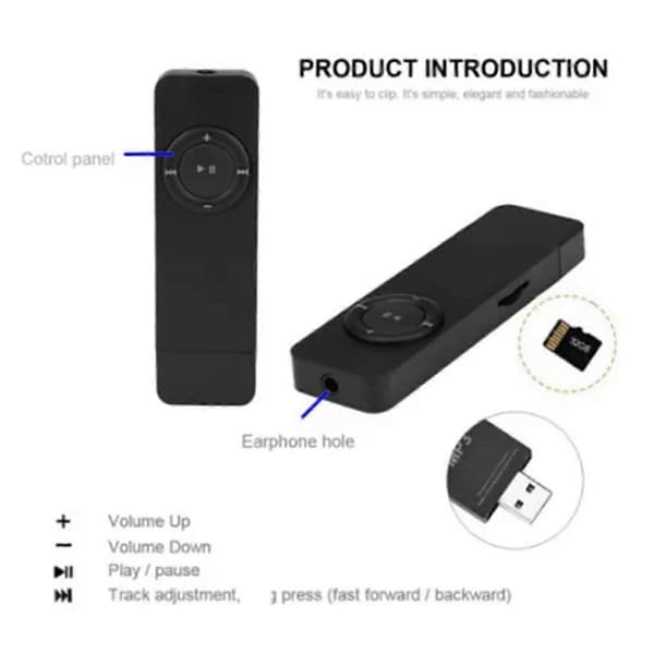 MP3-spelare USB in-line-kort U-disk MP3-spelare USB 2.0 förlustfritt ljud musikmediaspelare stöder mikrofon