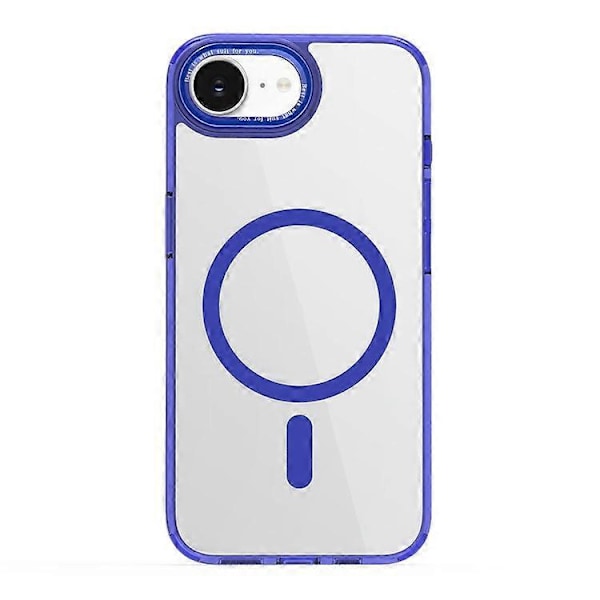 Kompatibelt deksel for iPhone 16e TPU+PC Transparent Magnetisk Telefondeksel Blue