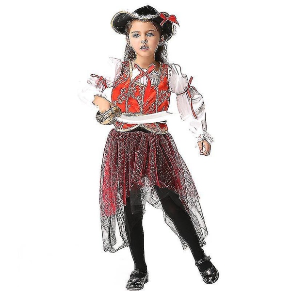 Piger Pirat kostume til Halloween Cosplay Buccaneer Prinsesse kostume 95-105cm