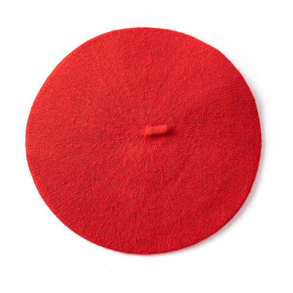 Höst- och vinterhatt ull förtjockad basker fransk konstnär basker kvinnlig målarmössa beanie Red