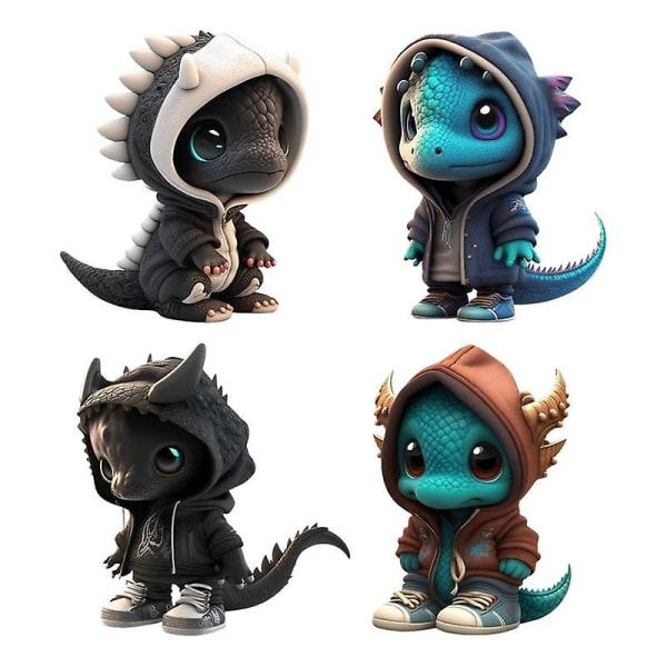 Cool Dragon Trädgårdsstatyer Harts Tecknad Cool Dragon Skulptur Dekor Drakstaty Ornament Utomhus Gårdskonst Dekor För Hemmet C
