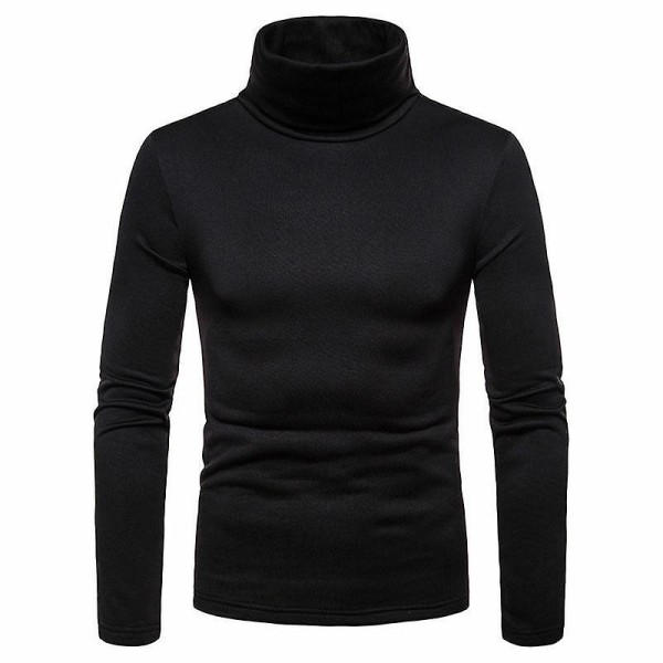 Mote Herre Casual Slim Fit Basic Rullekrage Strikket Genser Høy Krage Pullover Mann Dobbel Krage Høst Vinter Topper