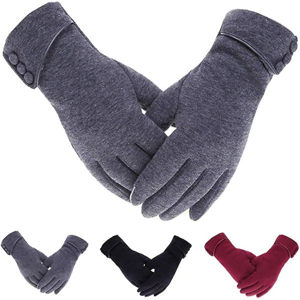Crday Dame Touch Screen Hansker - Vinterhansker Touchscreen Full Finger For Utendørs Gave