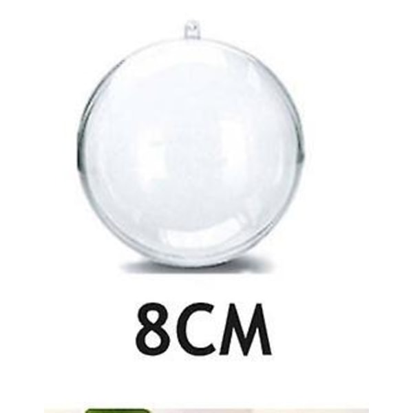 10 st Jul Transparent Boll Plast Julgranar Öppen Boll Låda Prydnad Bröllopsgåva Present Party Heminredning 8cm