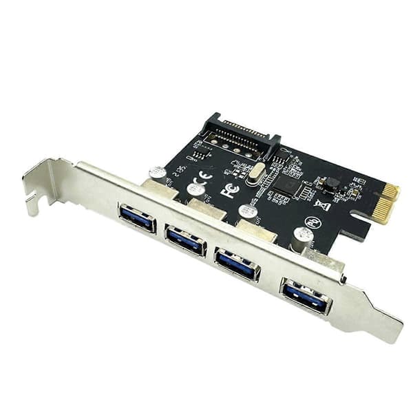 4 Port USB 3.0 PCI-E Utvidelseskort PCI Express PCIe USB 3.0 Hub Adapter 5Gbps Riser Controller Ext