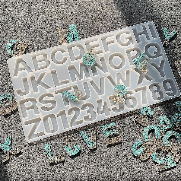 DIY Epoxy Resin Digitalt Bogstav Form Dekoration Silikoneforme Håndværk Tilbehør Q
