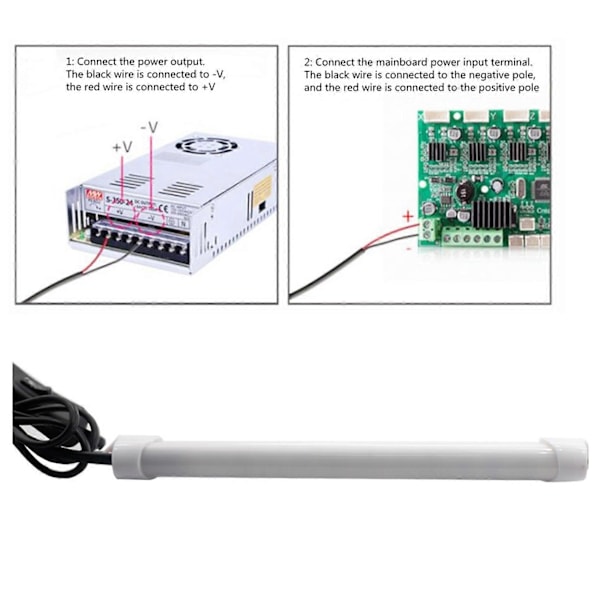 Uppgradering 24V 4.5W Vit LED-ljusramp för 3D-skrivare Parter 3/Ender3 Pro /3V2/5,-10/10S Nattlampa