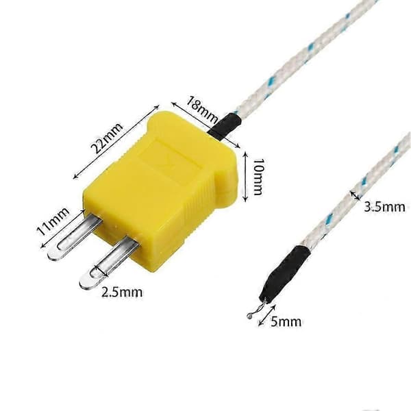 5 Stycken 3 Meter K Typ Termoelement Temperaturprob Sensor K Typ Mätområde -50 till 400 Celsius