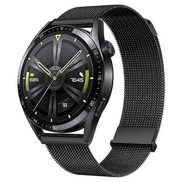 Yhteensopiva Huawei Watch GT 3 42mm / Samsung Galaxy Watch3 41mm 20mm magneettisen rannekkeen korvaavan rannekkeen kanssa Black