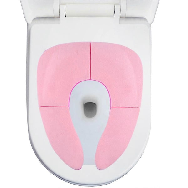Kokoontaitettava matka-wc-istuin taaperoille - Kannettava ja turvallinen, ei imukuppeja, pinkki