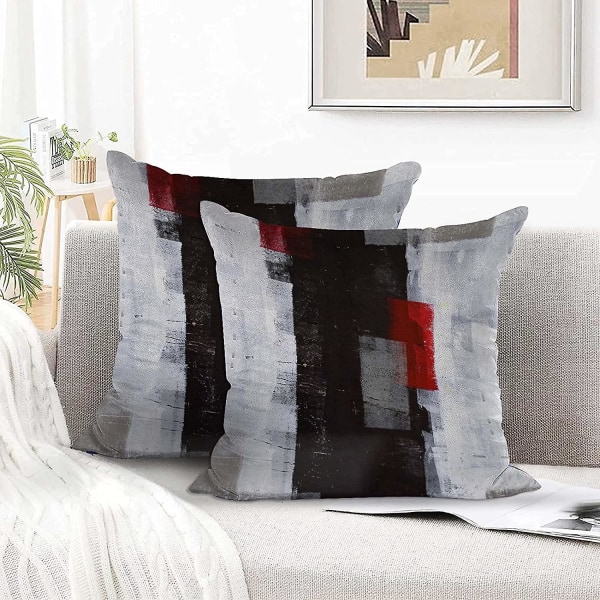 Punaiset heittotyynyt Koristeellinen tyynynpäällinen 2 pakkaus 18 x 18,  abstrakti taide moderni musta valkoinen koristeellinen tyynytyynyt kodin  sisustus cover sohvalle S c2c9 | Fyndiq
