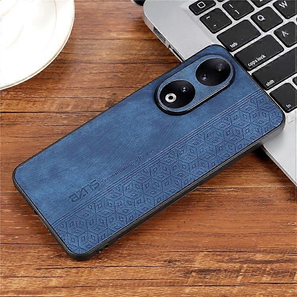 AZNS Kompatibel For Honor 90 PU Lær+TPU Telefondeksel Anti-Ripp Mønstret Skall Deksel Blue