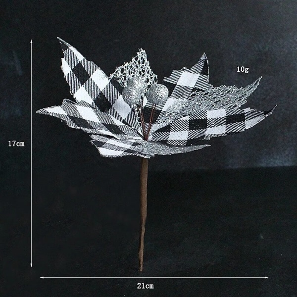 28CM 1/2/3st Stora Konstgjorda Julblommor Glitter Julgransdekoration hem trädgård skola köpcentrum Högtidsevenemang deco 102003BWhitecheck 3pcs