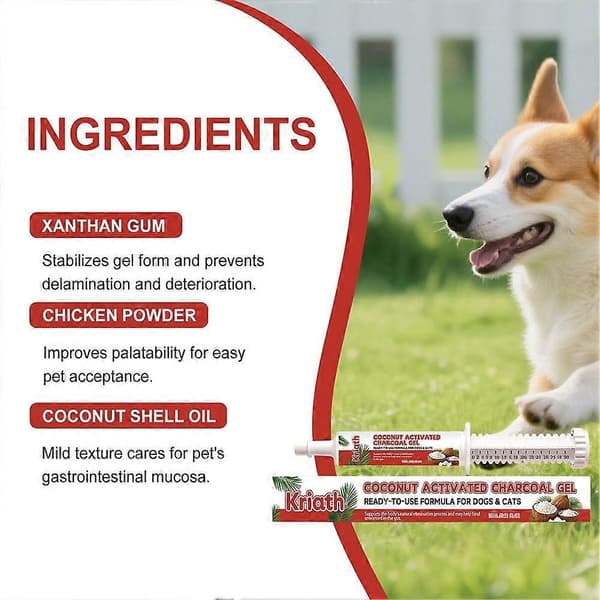 Activated Charcoal Gel for Pets Coconut Shell, Natural Toxin Absorption