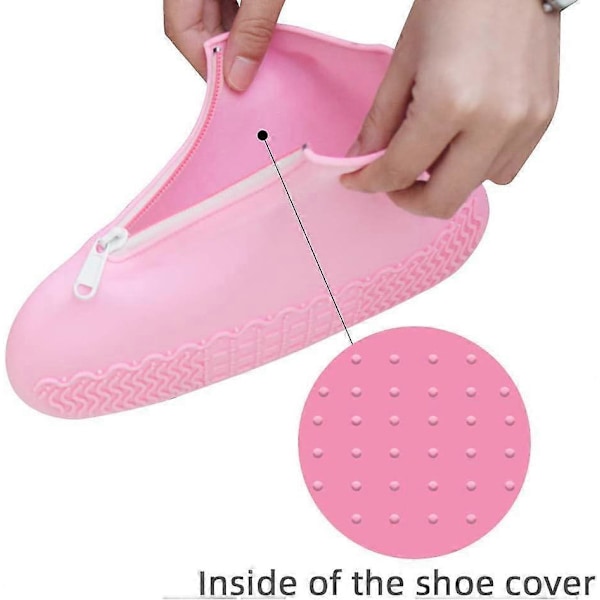 Pink vandtæt skoovertræk (M)