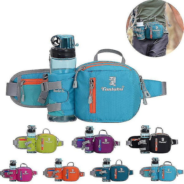 Löpväska Bältesväska Utomhus Marathon Gym Sport Fitness Vattenflaskväska Midjeväska Light Blue