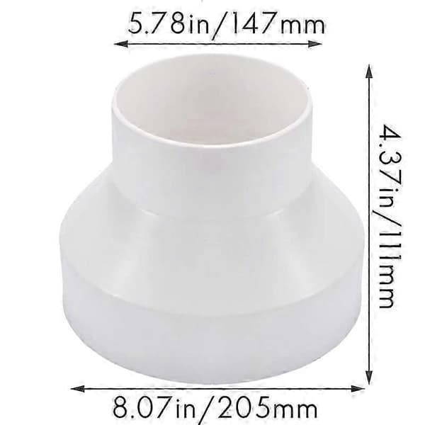 Ventilationsrör Reduceringsadapter Rör Luftkanaladapter Röranslutning För Inline Ventilationssystem (200mm Till 150mm)
