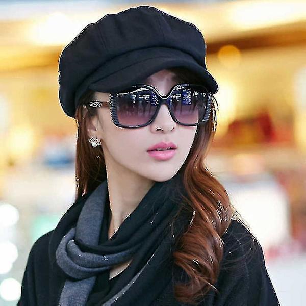 Dam Basker Varm Solhatt Platt Oktagon Spira Hatt Black