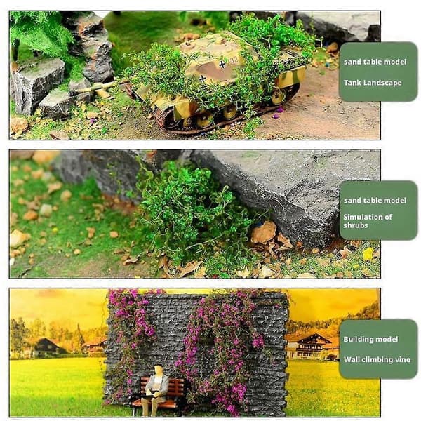 Simulering Mikro Landskab Dekorative Grønne Planter Pink