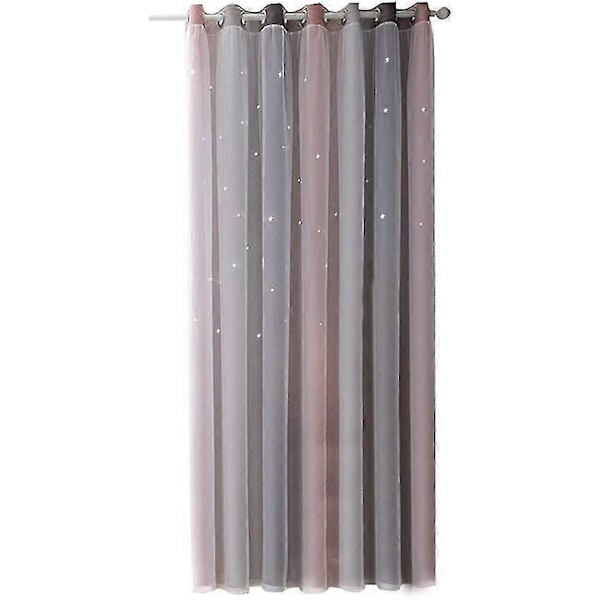 Isolerande Termiska Mörkläggningsgardiner Med Stjärnor 100% Polyester, För Vardagsrum, Sovrum, Barnrum, Grå, 1 Styck B 134cm * H 160cm