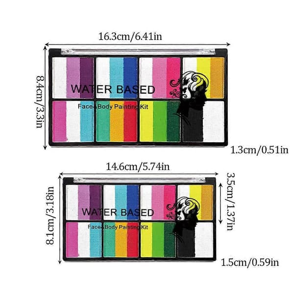 Profesjonell ansiktsmaling ansiktskroppsmaling maling scenesminke mange G9F4 Eight grid small