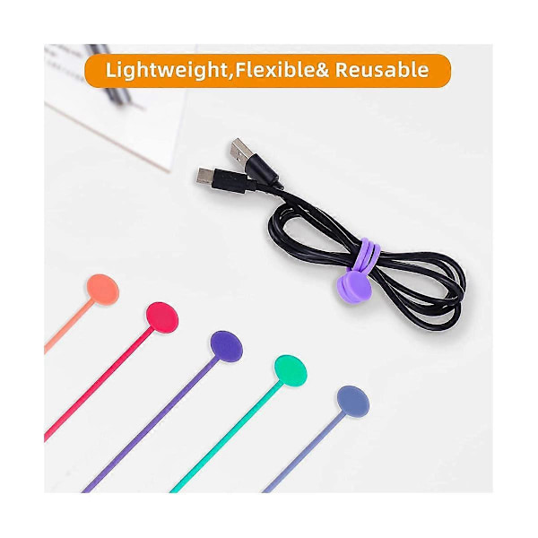 20 STK Magnetisk Kabelholder, 19 cm Ledningsorganisator, Magnet