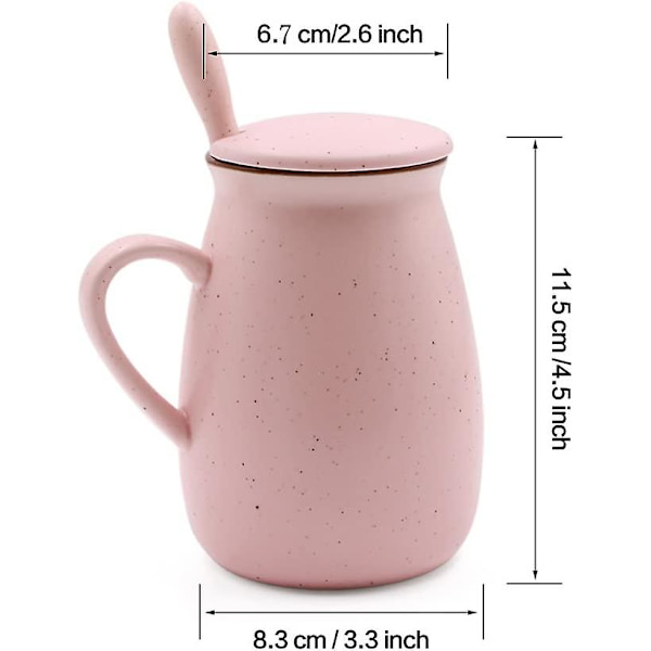 Violetit kahvimukit 355 ml keraamiset söpöt luovat teekupit hauskat kahvimukit kansilla