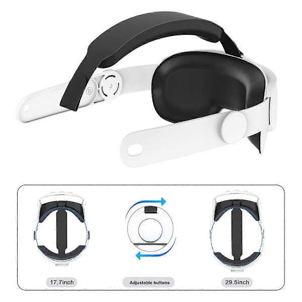 Hovedrem til 3 VR Headset Forbedrer Komfort Justerbar Hovedrem til 3 Hvid