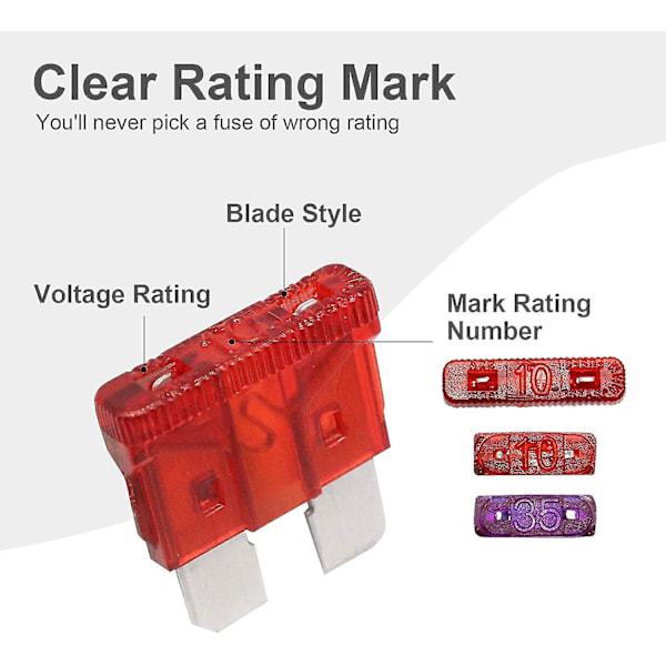 272 stk. bilbladssikringssortimentsæt, sikringer - standard & mini lav profil (2a/5a/10a/15a/20a/25a/30a/35a)