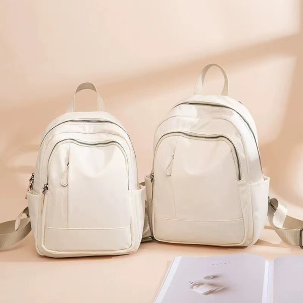 Vedenpitävä reppu, muodikas naisten matkareppu, yksivärinen naisten olkalaukku S23 Beige 29cm  L