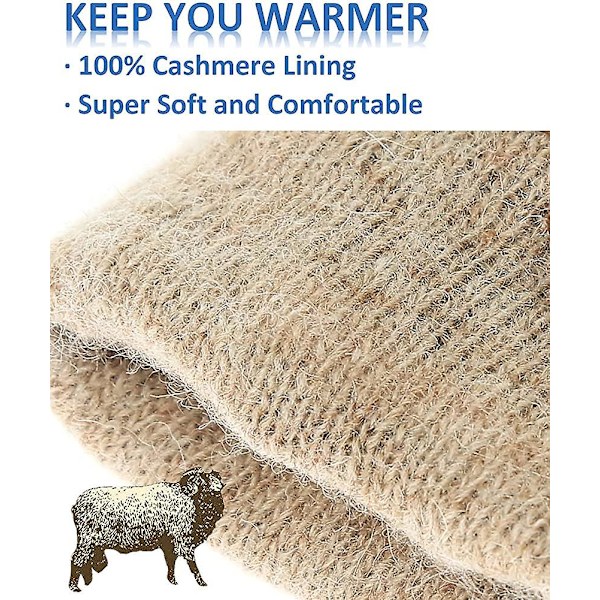 Varme Cashmere Foret Sorte Ægte Læder Vinterhandsker Til Mænd Fuld Hånd