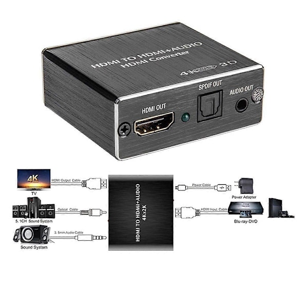 -Yhteensopiva Audio Converter Spdif Audio Extractor Stereo Extractor Optical