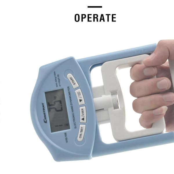 Grip Strength Meter Digital Hand Dynamometer Mätning Handgrepp Tränare Stärkare 300lb Grå